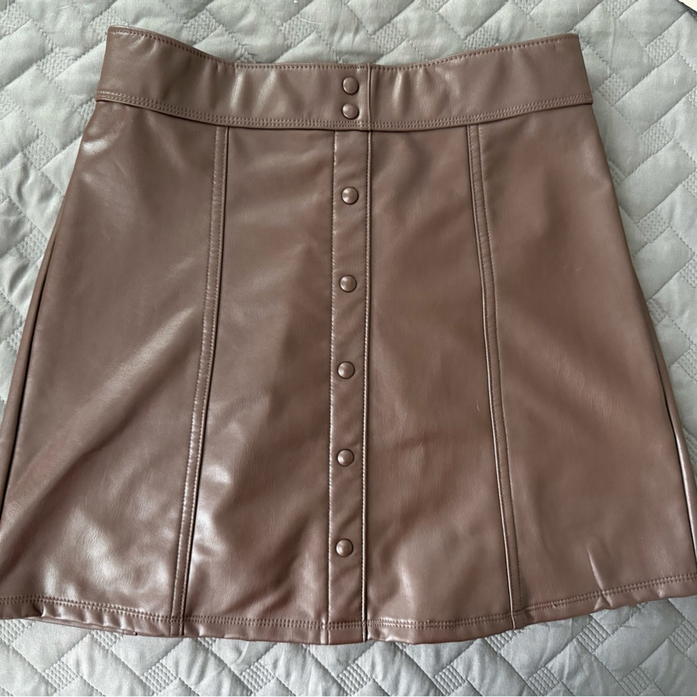 Abercrombie Kids Brown Mini Skirt - Faux Leather